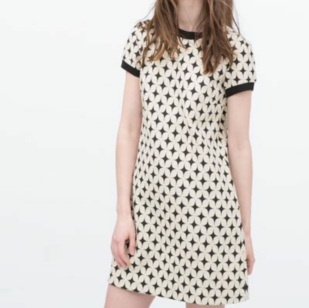 Zara Shift Dress in Classic Retro Pattern
